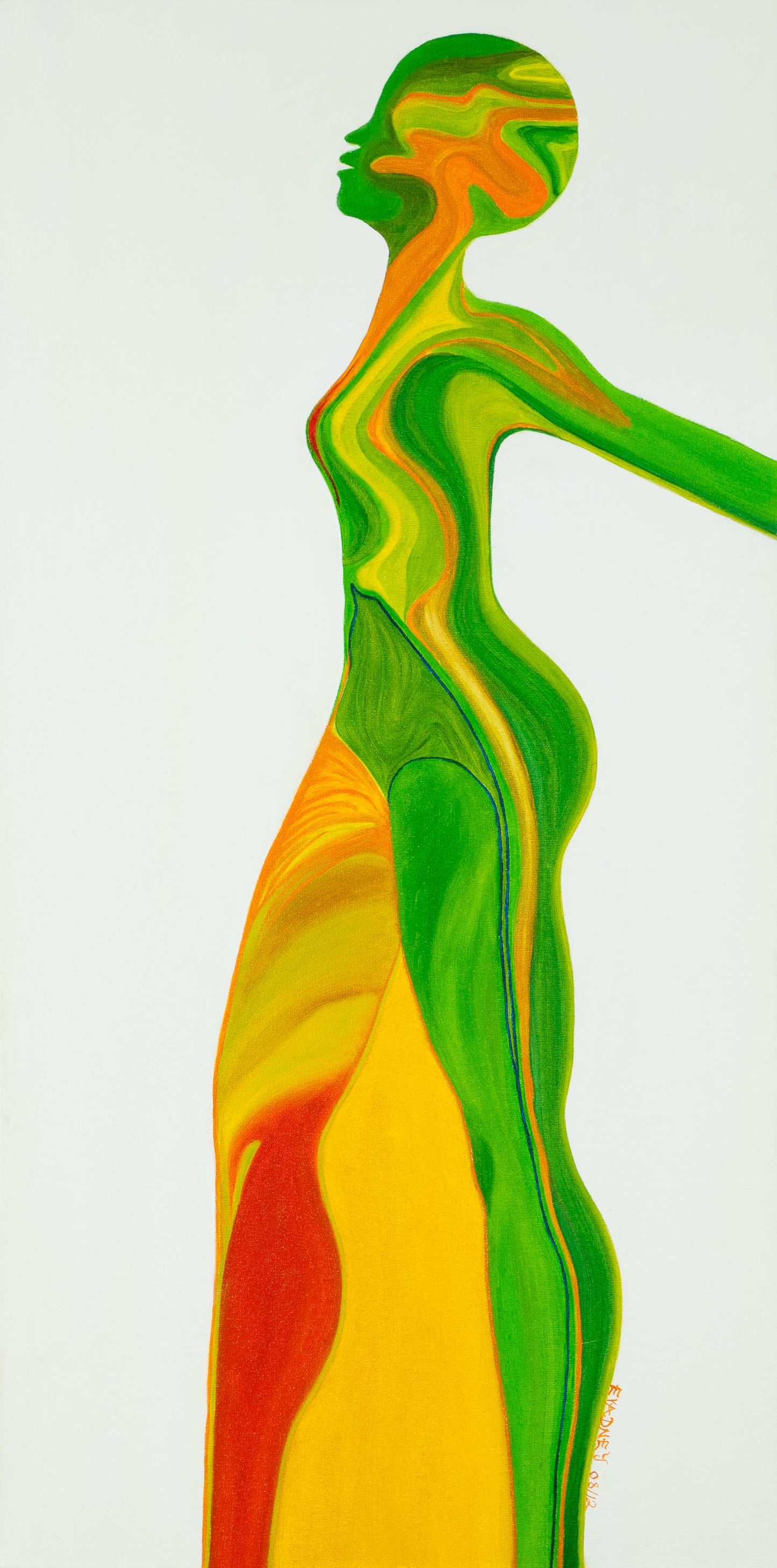 "Woman in Green" 2012 Digital Print by Evadney