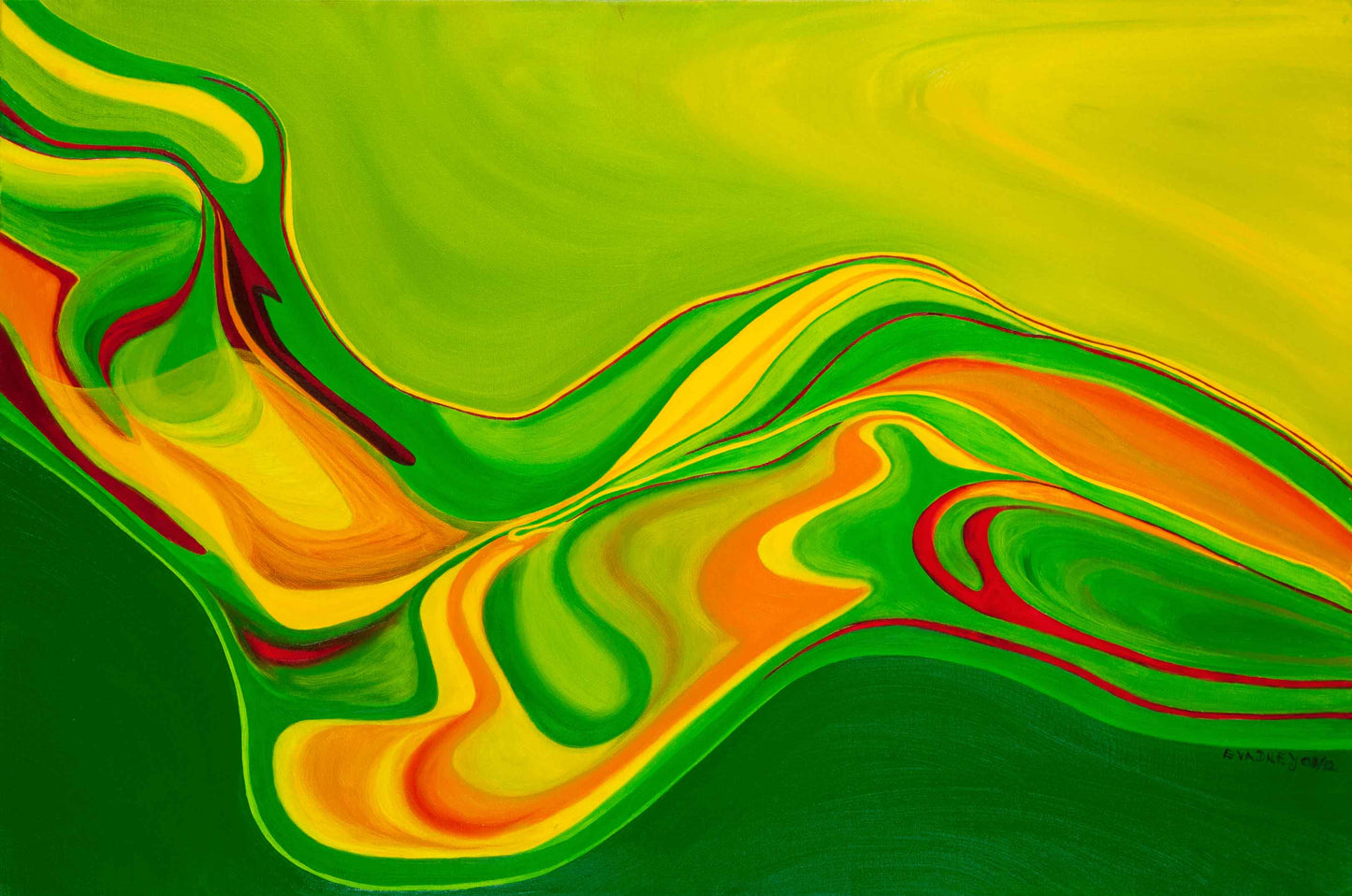 "Green Nude" 2021 Digital Print by Evadney