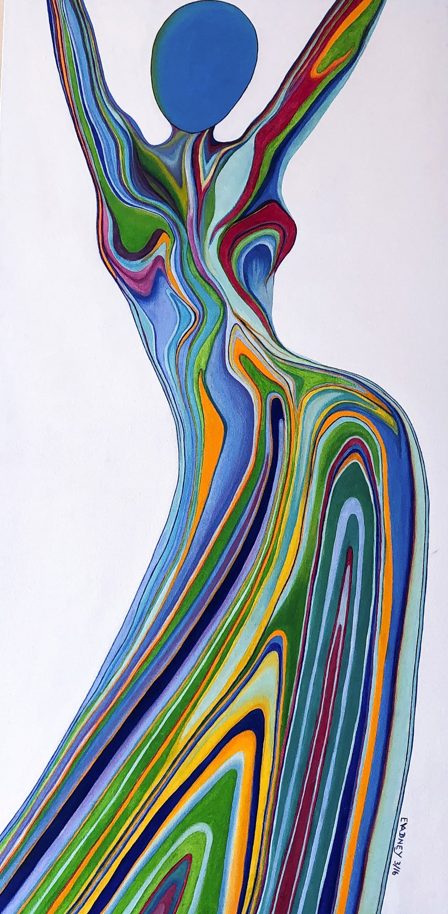 "Curves II" 2021 Digital Print by Evadney